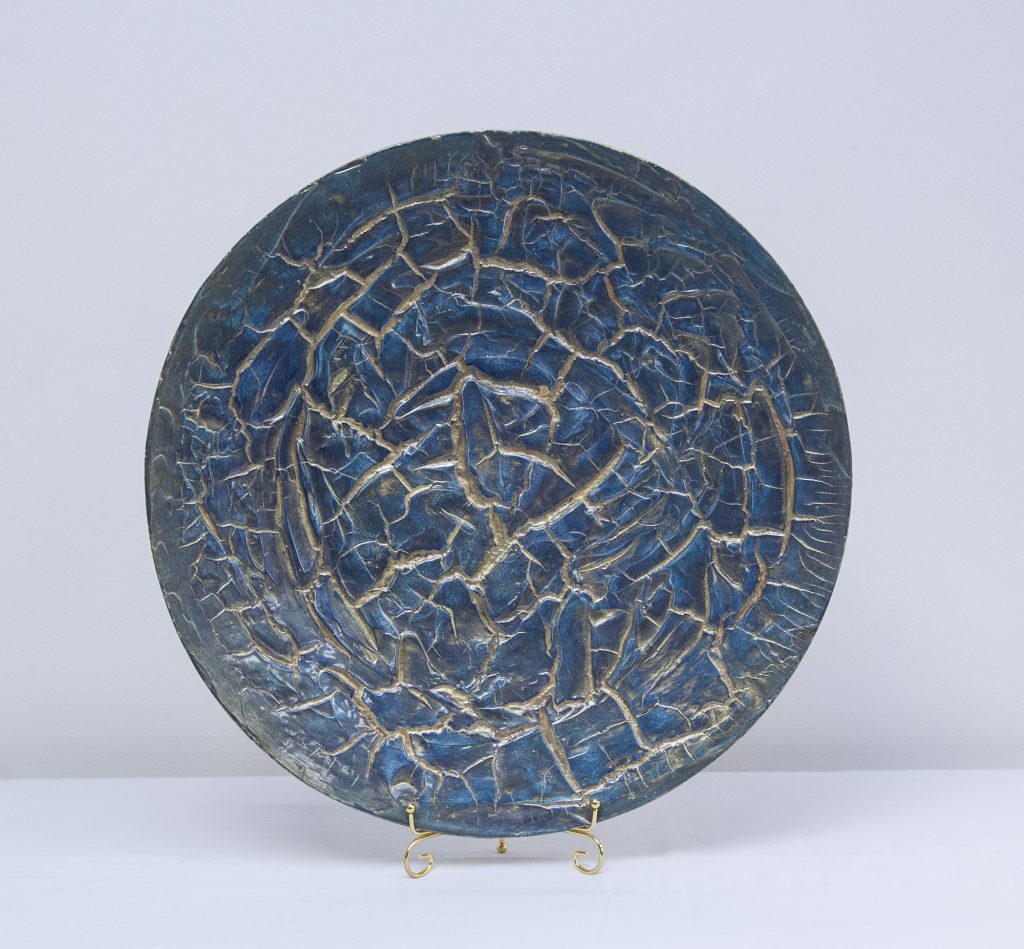 Hand Painted Blue & Gold Charger Plate