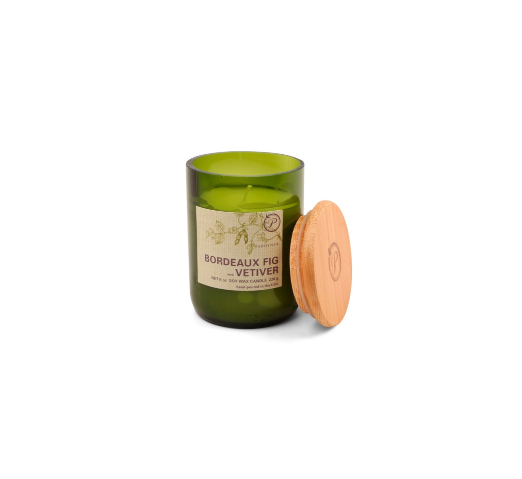 Paddywax Eco Green Recycled Glass Soy Wax Candle – Bordeaux Fig & Vetiver