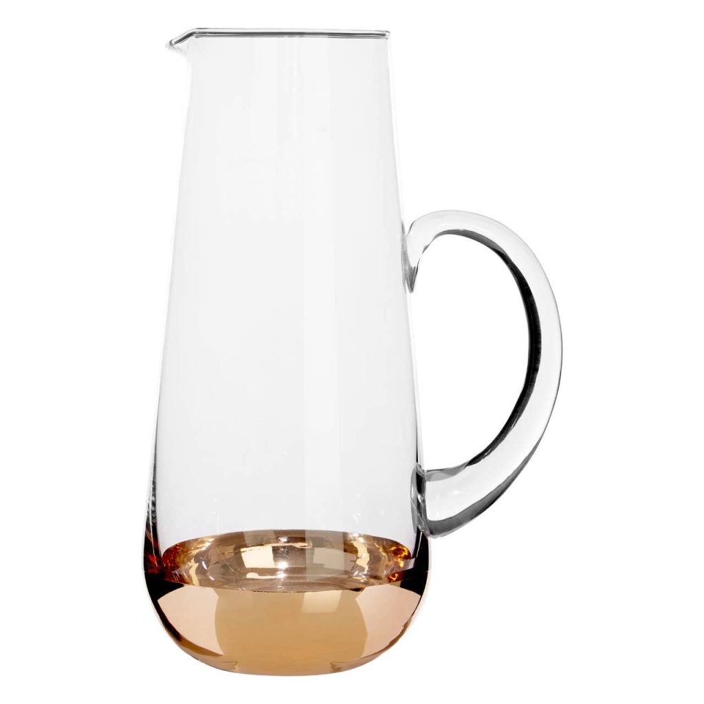 Glass And Gold Pitcher