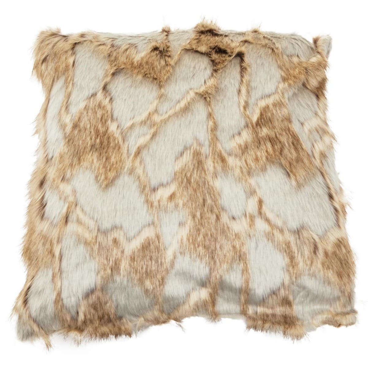 Grey and Neutral Faux Fur cushion image 2 square Grey and Neutral Faux Fur cushion image 2 square