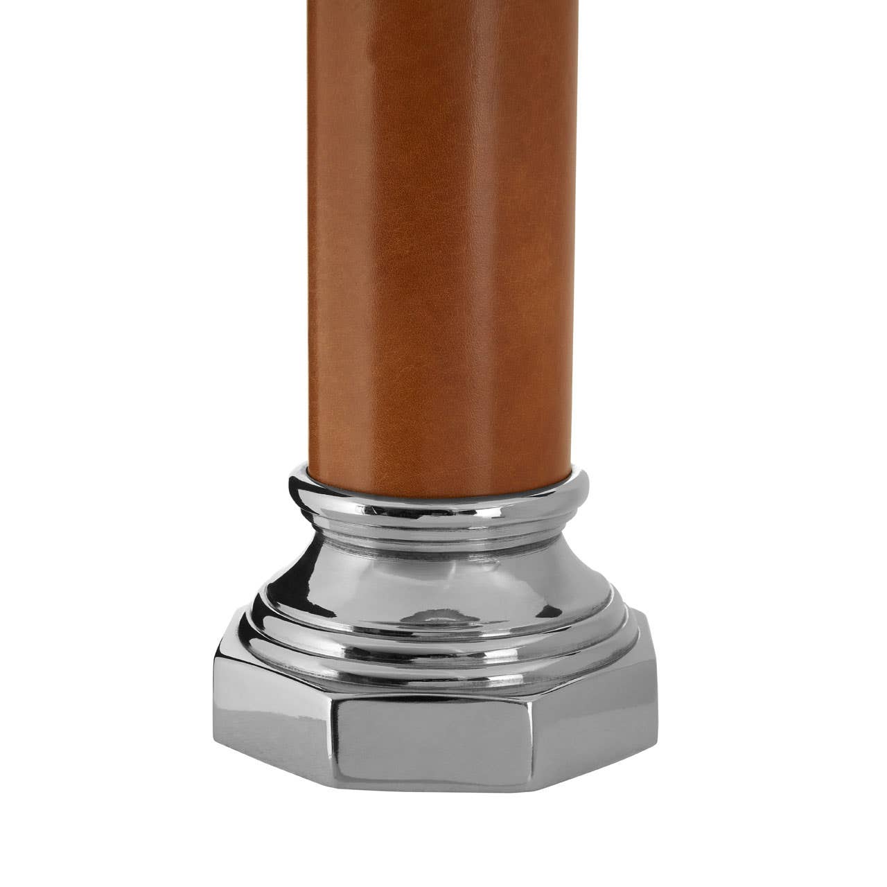 Leather and Chrome Table Lamp image 4 Leather and Chrome Table Lamp image 4