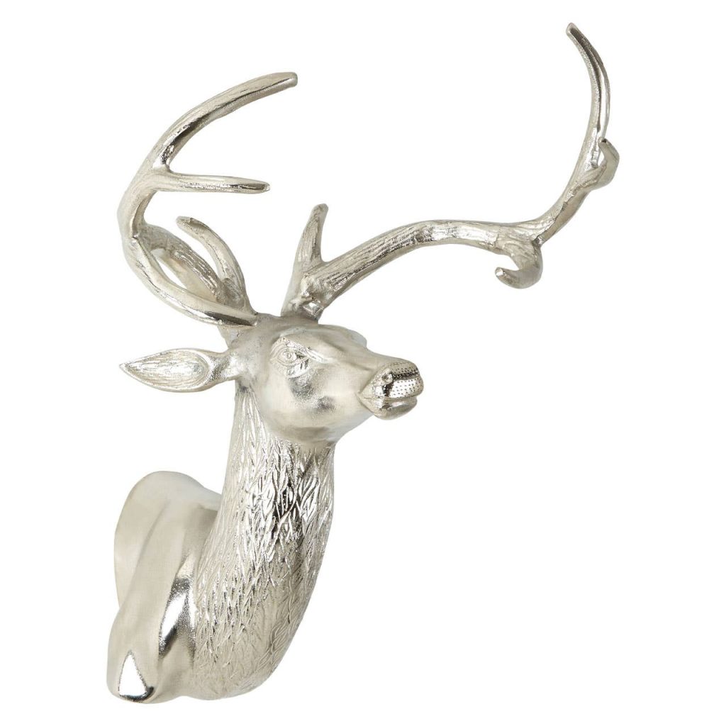 Wall Mounted Stag With Curved Antlers