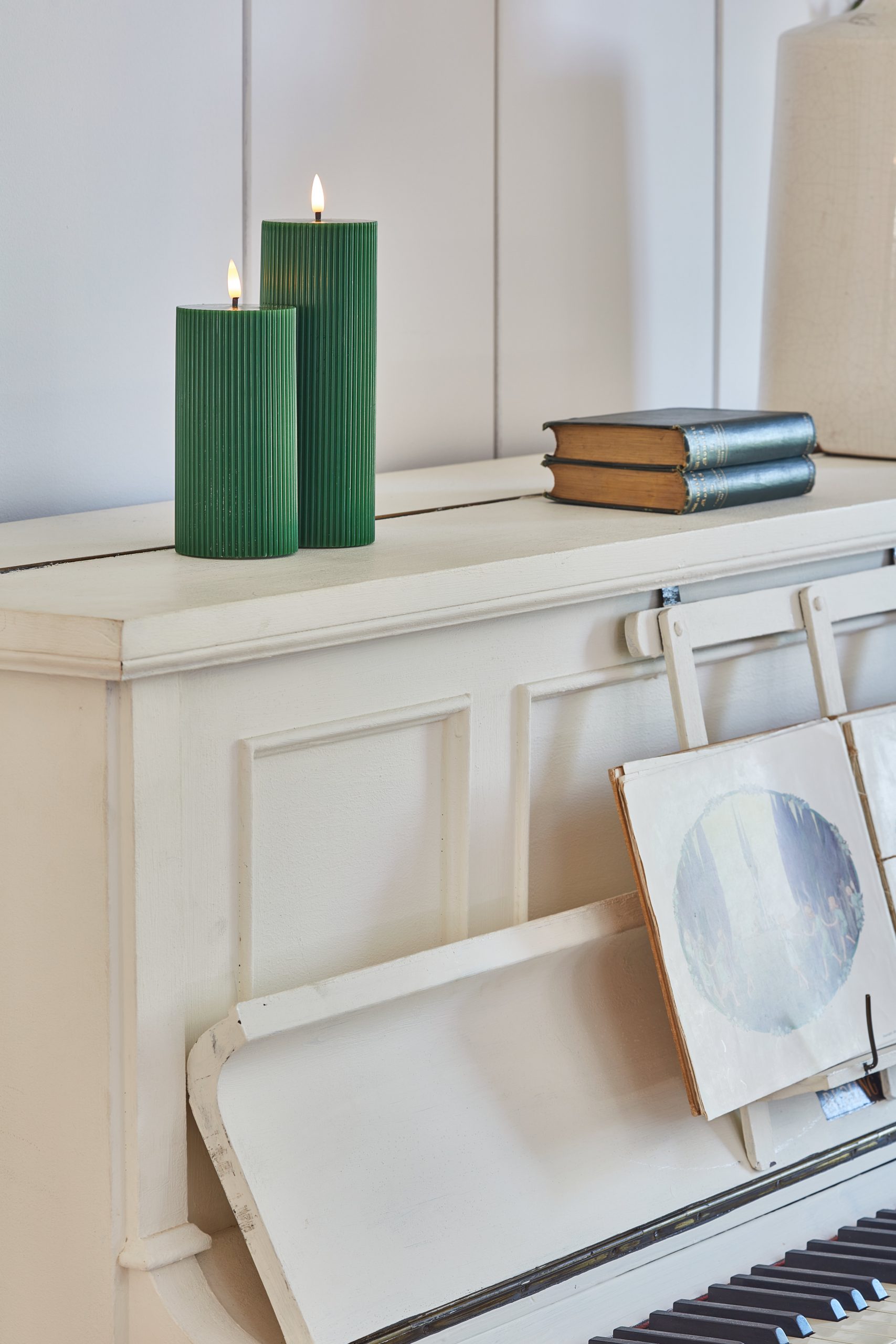 Candles LED Ribbed Green 1086 copy 2 Candles LED Ribbed Green 1086 copy 2