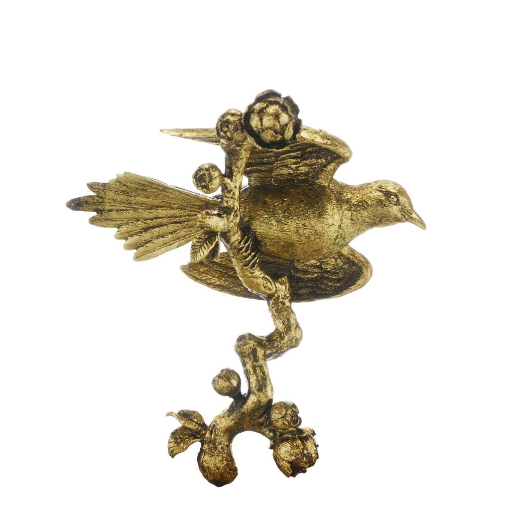 Gold Bird On Branch Decoration