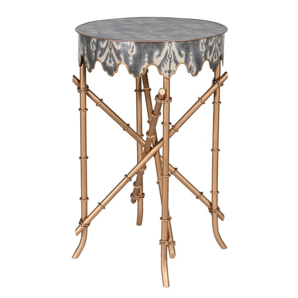 Grey Ikat Round Side Table
