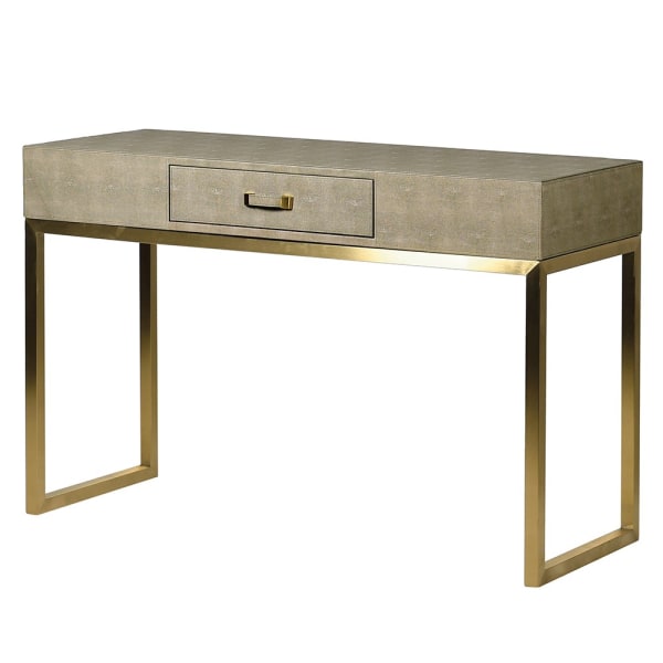 Maxim Sage Faux Shagreen Drawer Console Table