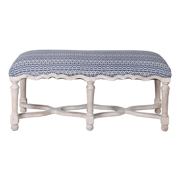 White-wash Cotton Bench