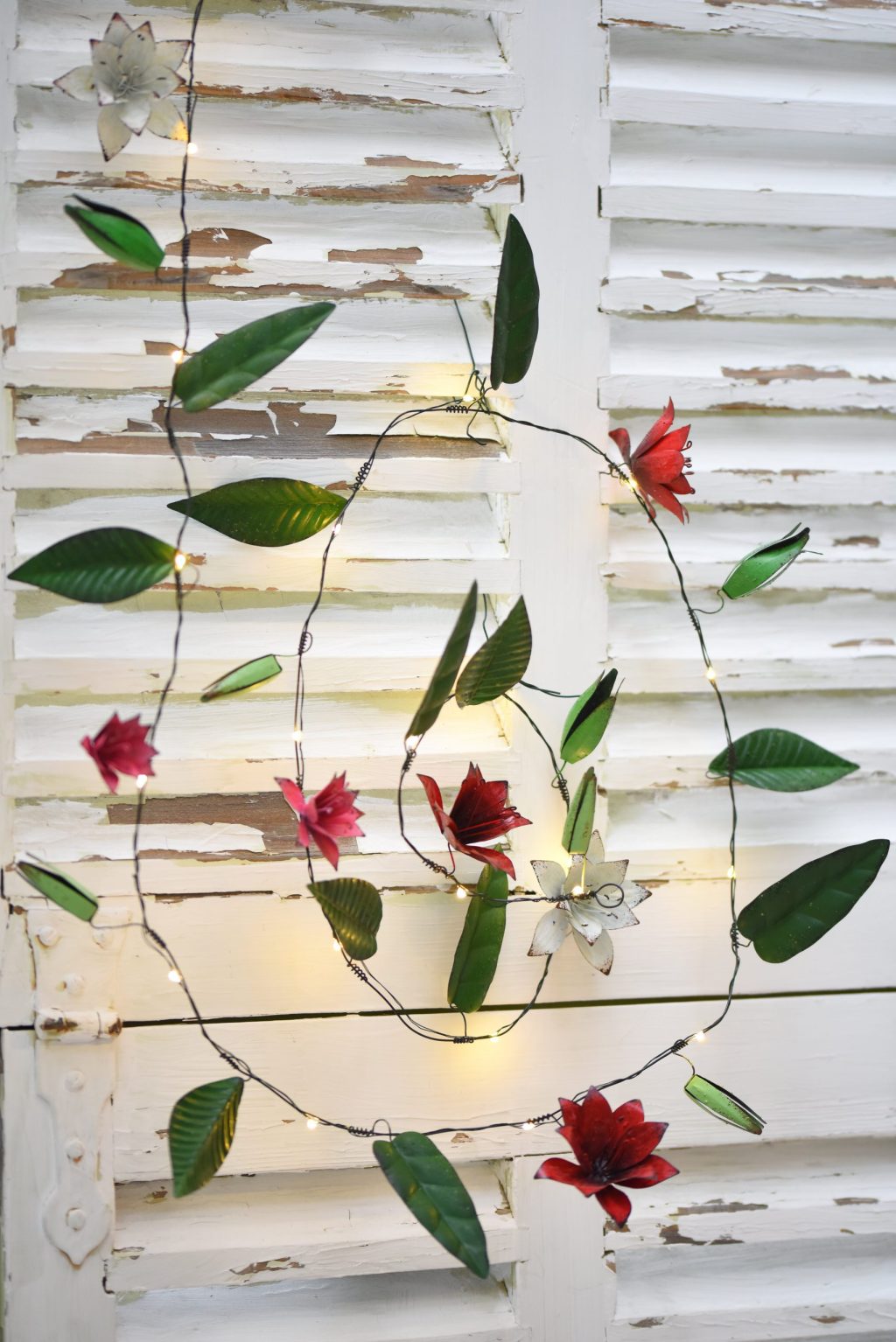 Hand-painted Clematis Light Chain