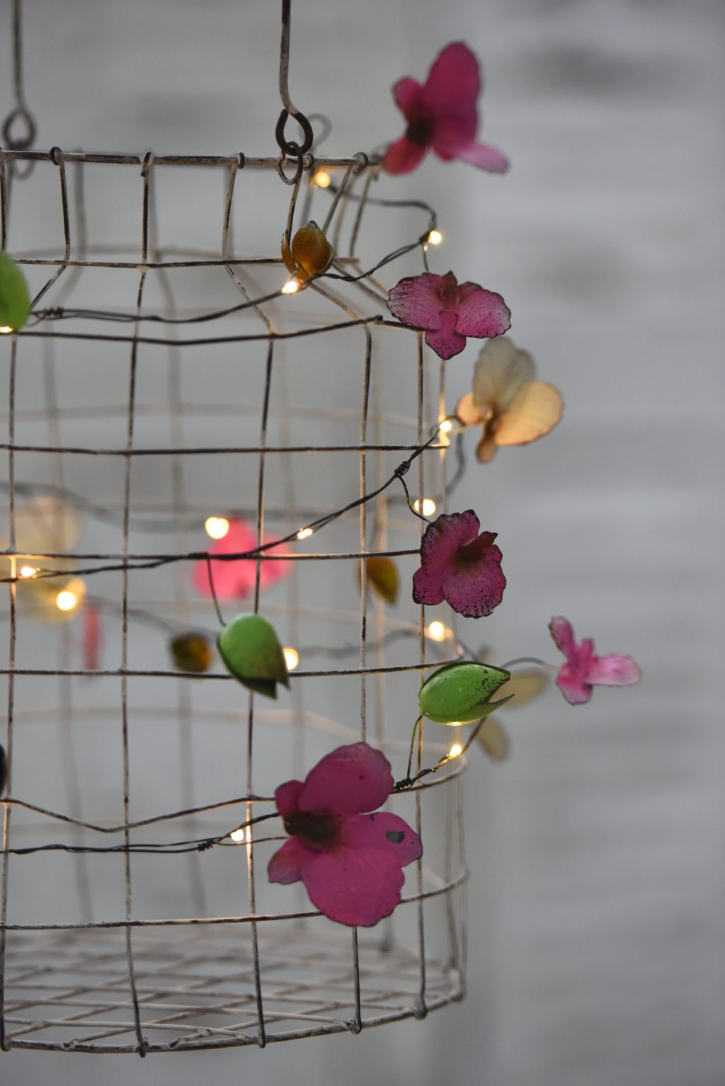 Hand-painted Orchid Light Chain