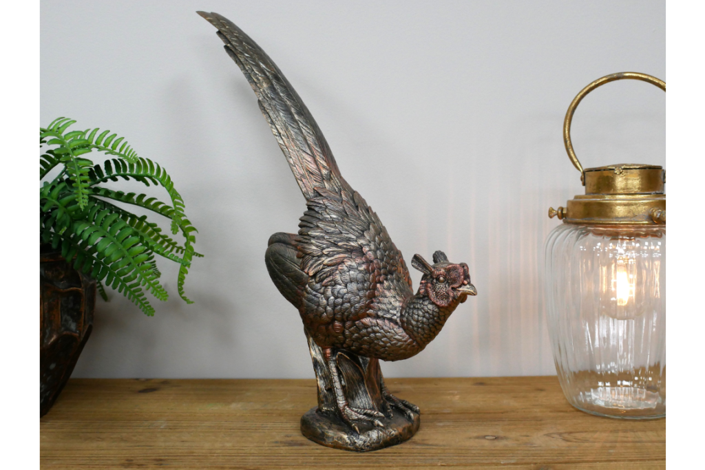 Metallic Pheasant Sculpture