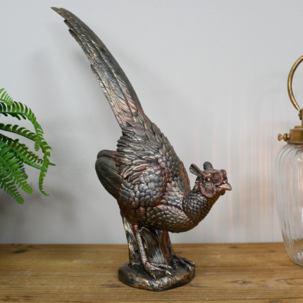 Metallic Pheasant Sculpture