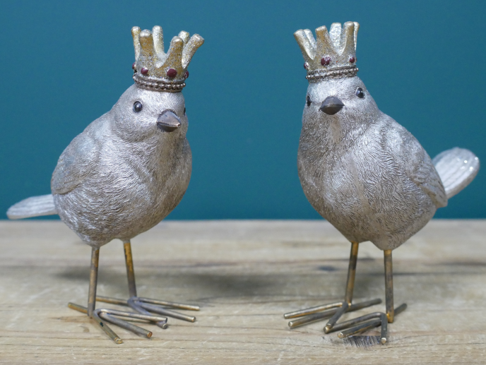 Crowned Royal Birds In Metallic Finish