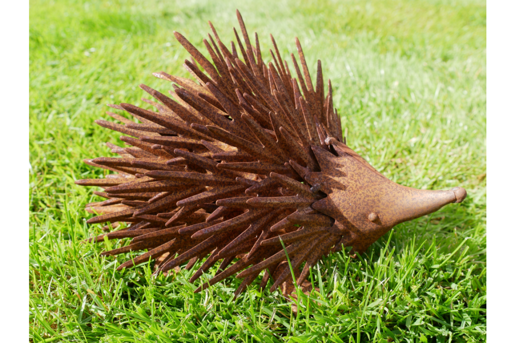 Rustic Metal Hedgehog Garden Sculpture