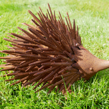 Rustic Metal Hedgehog Garden Sculpture